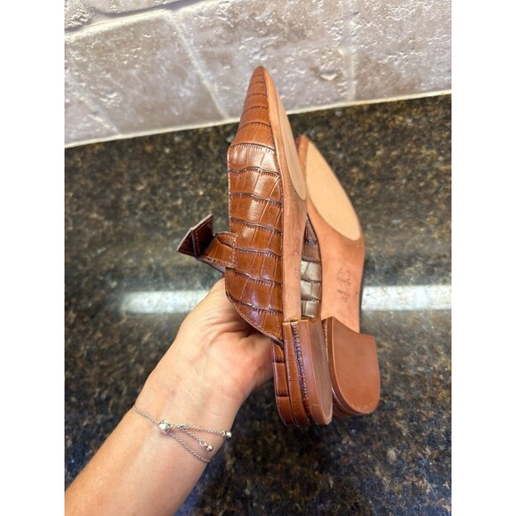 Ad & Daughters Jemma Croc Embossed Brown Leather Mules Size 7.5 EUC - Picture 12 of 13